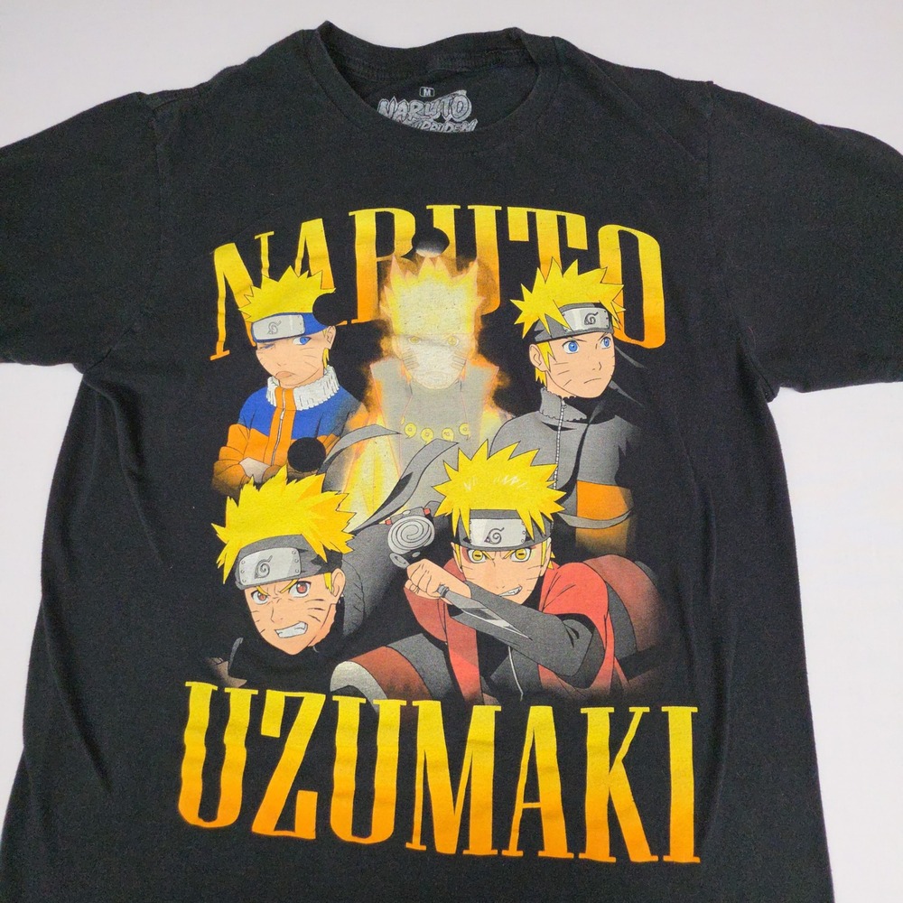 Ripple Junction Naruto Shippuden Uzumaki Graphic T Shirt Mens Med Black Cotton